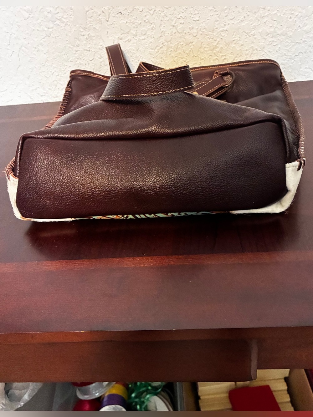 Myra Bags Large Leather, Cowhide Tote Bag - - Picture 8 of 10
